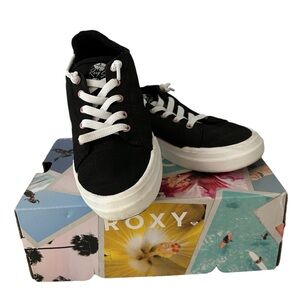 ROXY Girls Black Rae Canvas Sneakers Slip On Shoes